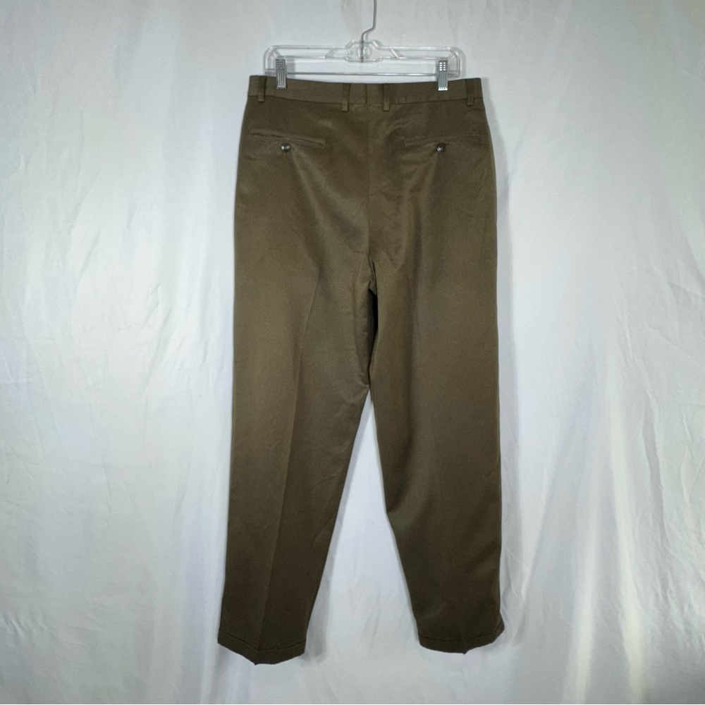 Claiborne Men’s Brown Classic Pleated Front Straight-Leg Pants 34x32 - Picture 3 of 5